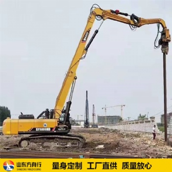 兩節拆樓臂改裝挖掘機打樁臂 山東方舟行挖機加長臂廠家