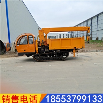 10噸橡膠履帶隨車(chē)吊 戈壁灘沙漠地區(qū)吊裝光伏板自卸車(chē) 全出臂12米